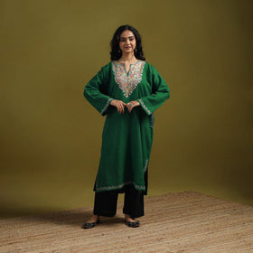 Handwoven sozni hand embroidered kashmiri merino wool