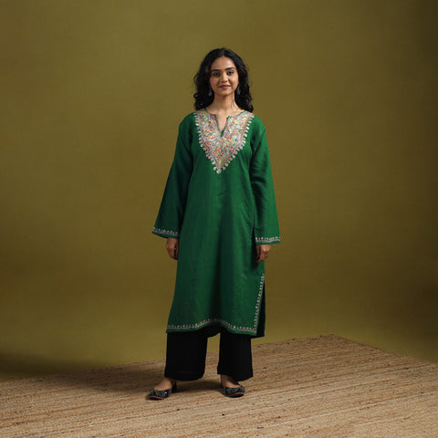 Handwoven sozni hand embroidered kashmiri merino wool