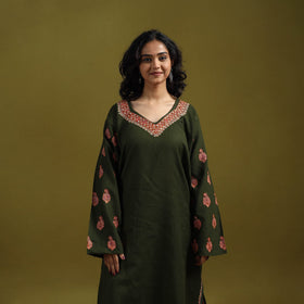 Handwoven sozni hand embroidered kashmiri merino wool