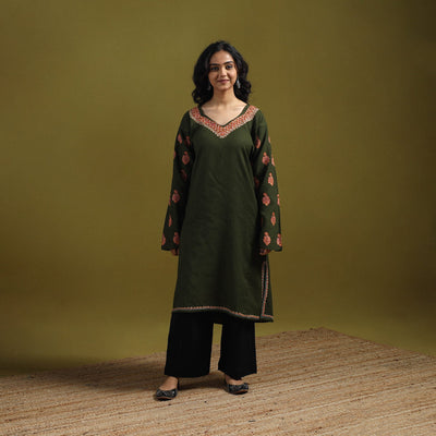 Handwoven sozni hand embroidered kashmiri merino wool