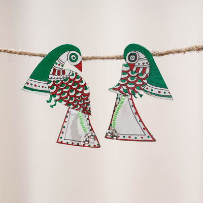  Madhubani Handpainted Wooden Earrings Online India 