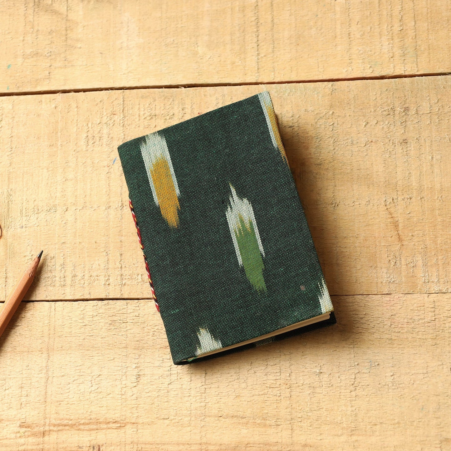  Ikat Fabric Cover Handmade Paper Notebook 