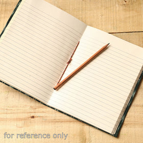 Green - Ikat Fabric Cover Handmade Paper Notebook (9 x 7 in)