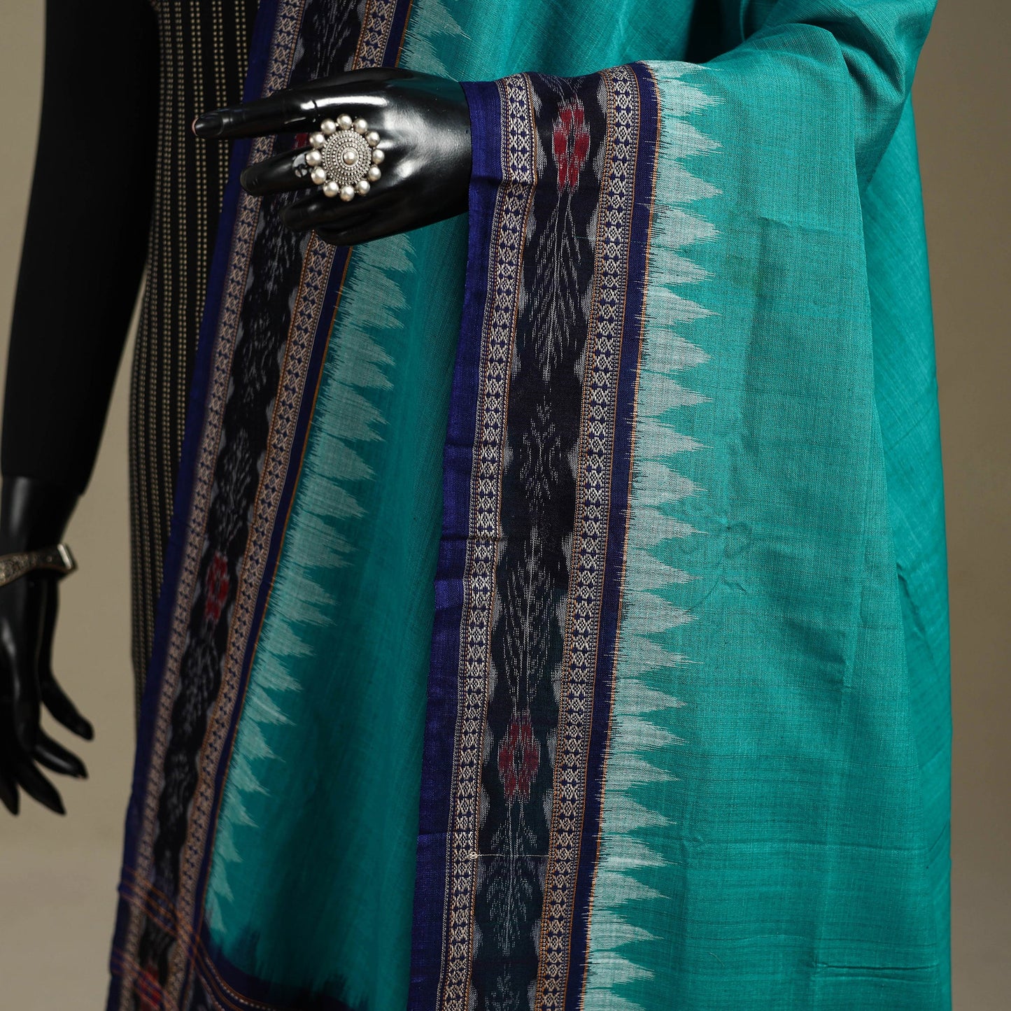 Green - ikat handloom cotton sambalpuri dupatta 53