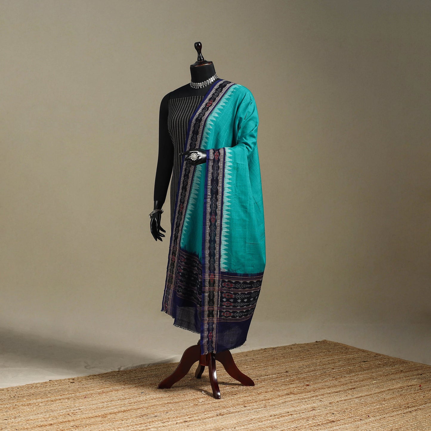 Green - ikat handloom cotton sambalpuri dupatta 53
