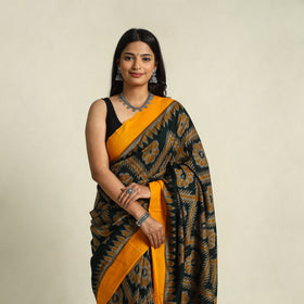 Buy Green Ikat Handloom Cotton Sambalpuri Saree