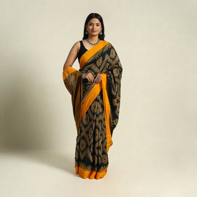 Buy Green Ikat Handloom Cotton Sambalpuri Saree