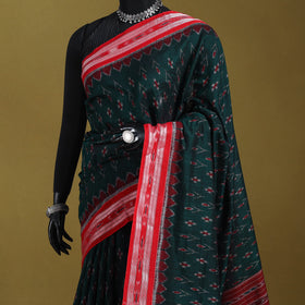 Green - ikat handloom cotton sambalpuri saree 06