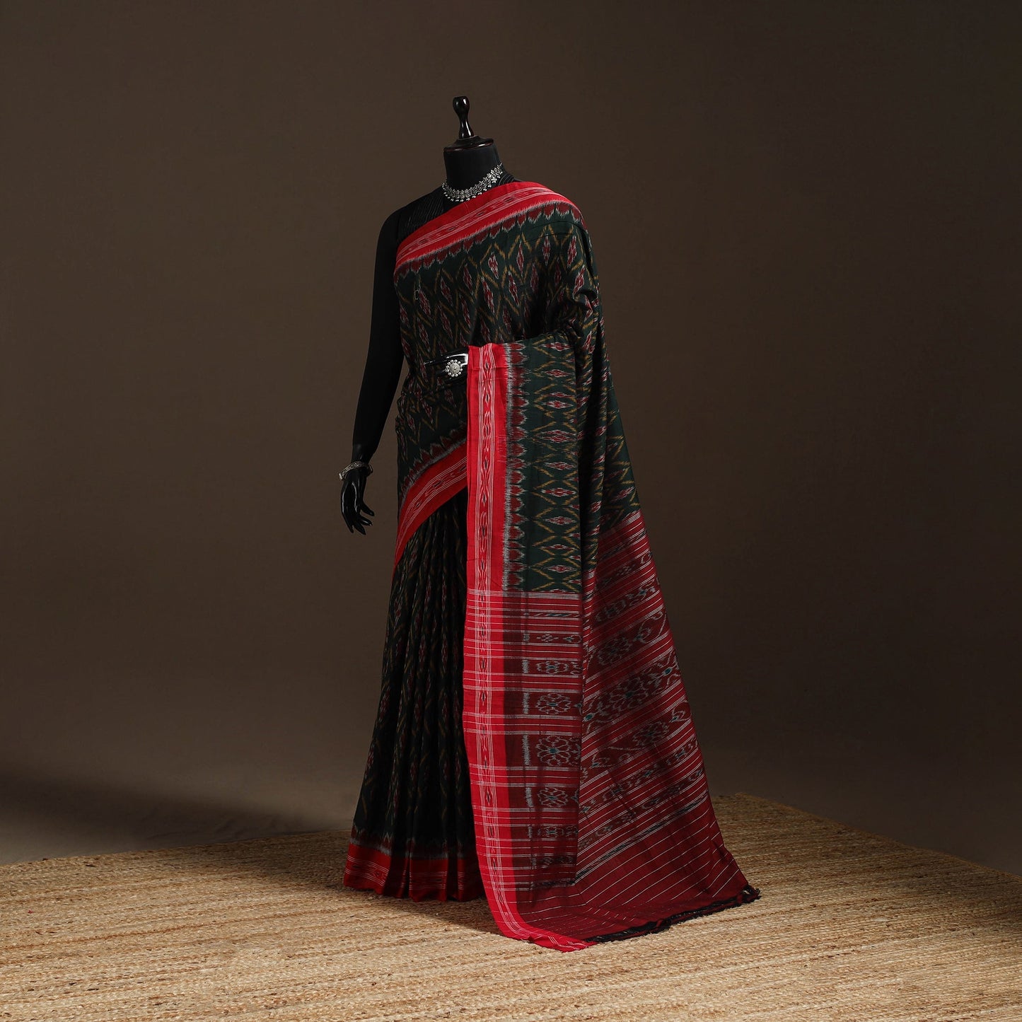 Ikat handloom cotton sambalpuri saree 08 - handcrafted