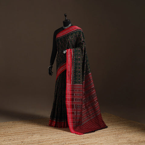 Ikat handloom cotton sambalpuri saree 08 - handcrafted