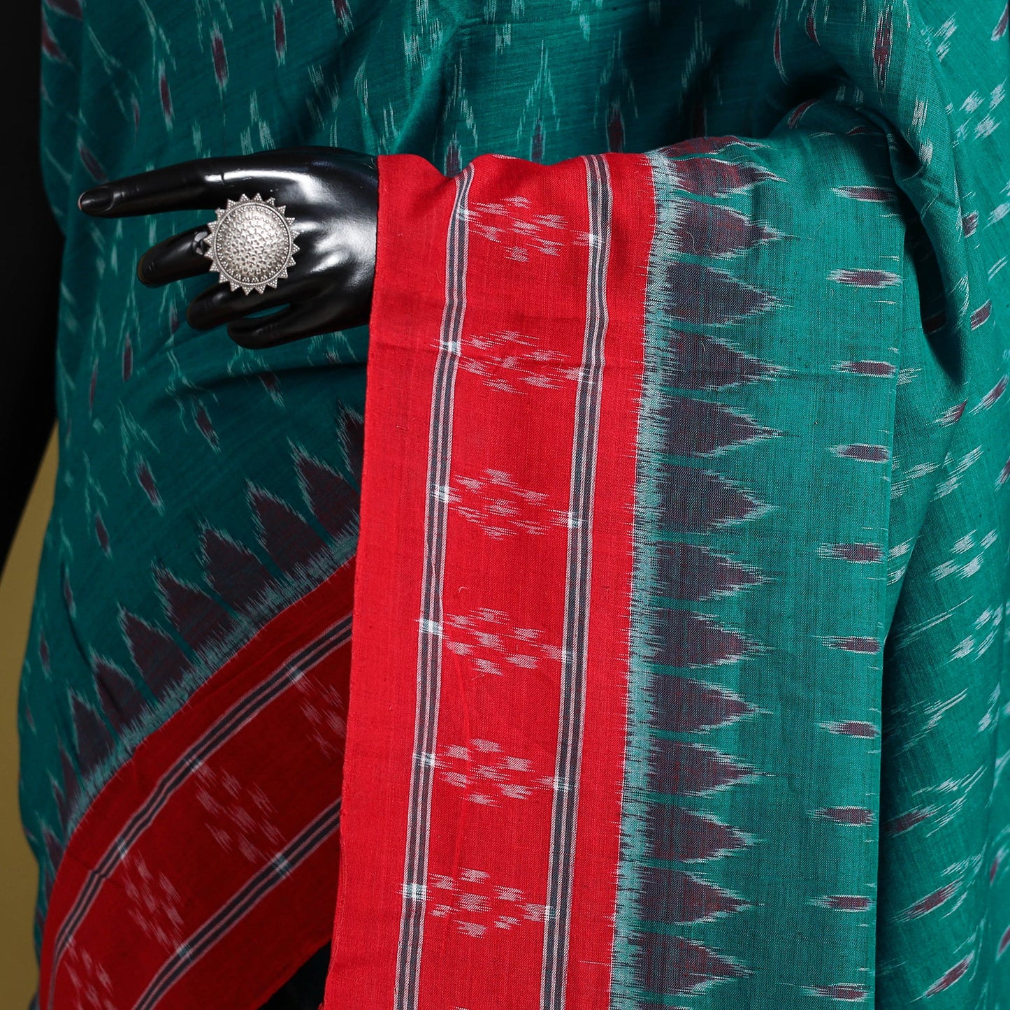 Green - ikat handloom cotton sambalpuri saree 14
