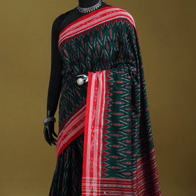 Green - ikat handloom cotton sambalpuri saree 15