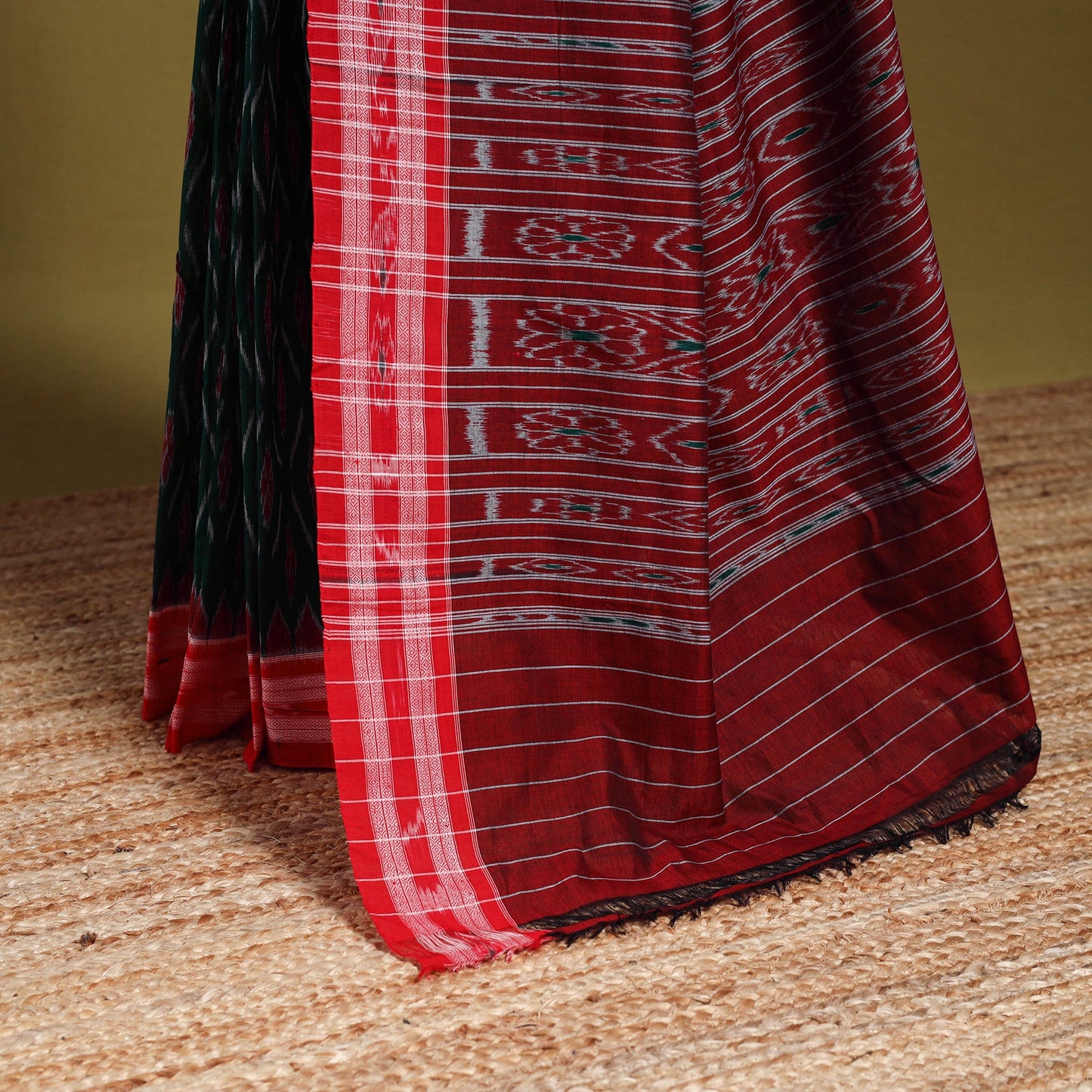 Green - ikat handloom cotton sambalpuri saree 15