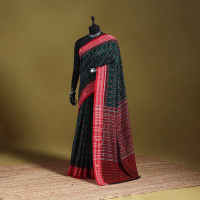 Green - ikat handloom cotton sambalpuri saree 16