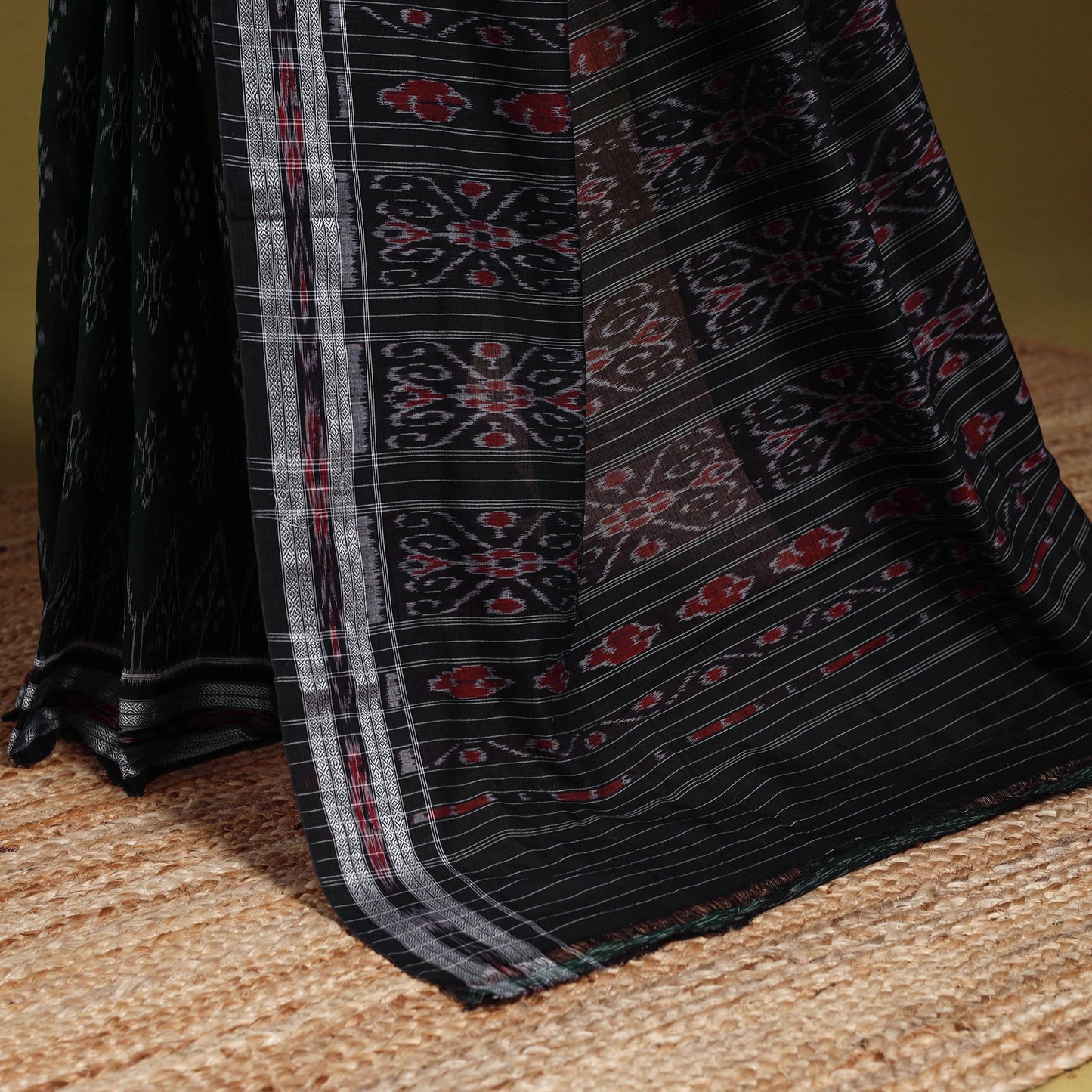 Green - ikat handloom cotton sambalpuri saree 19