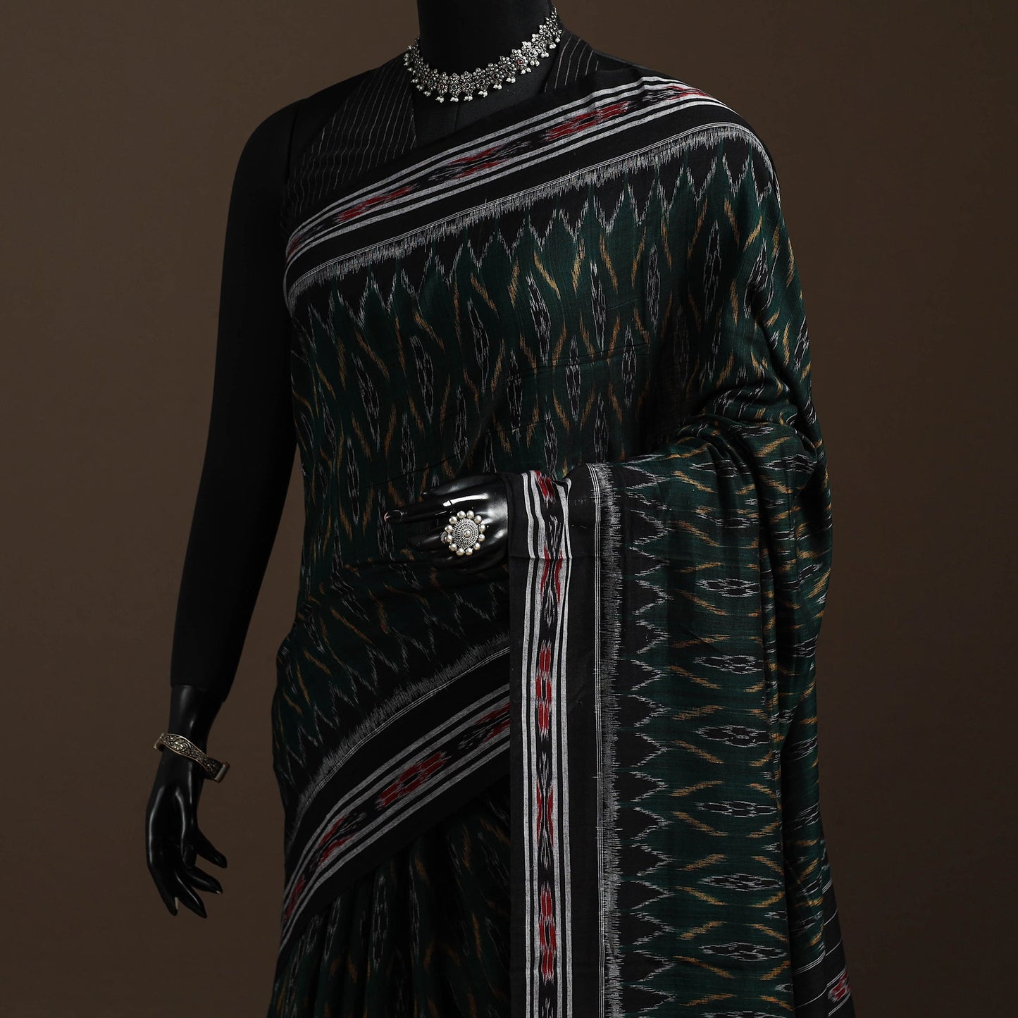 Ikat handloom cotton sambalpuri saree 19 - handcrafted