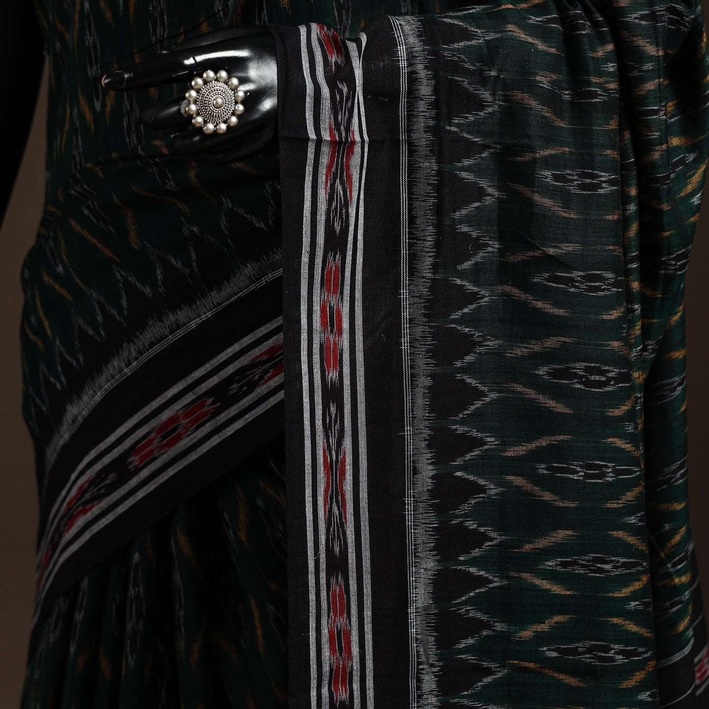 Ikat handloom cotton sambalpuri saree 19 - handcrafted