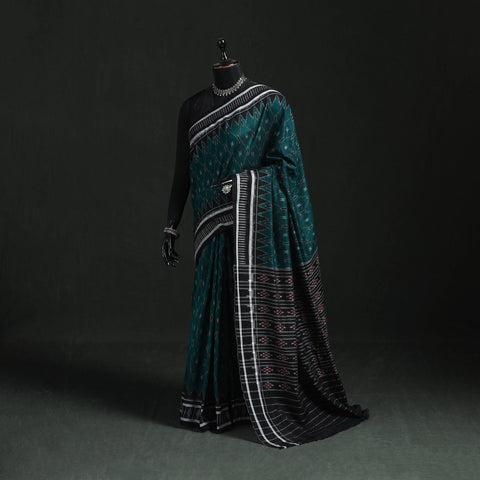 Ikat handloom cotton sambalpuri saree 21 - handcrafted