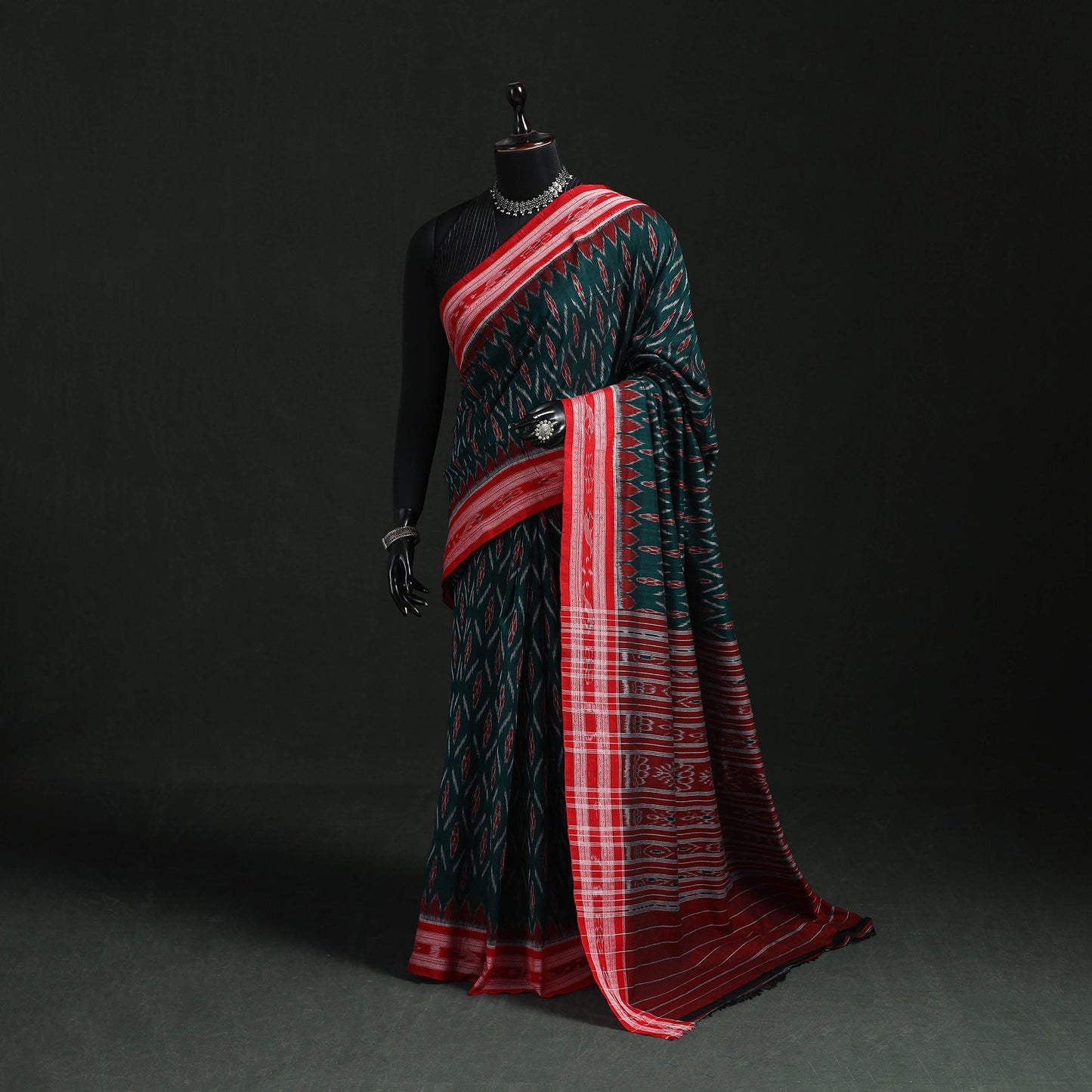 Ikat handloom cotton sambalpuri saree 22 - handcrafted