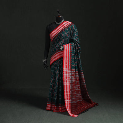 Ikat handloom cotton sambalpuri saree 22 - handcrafted