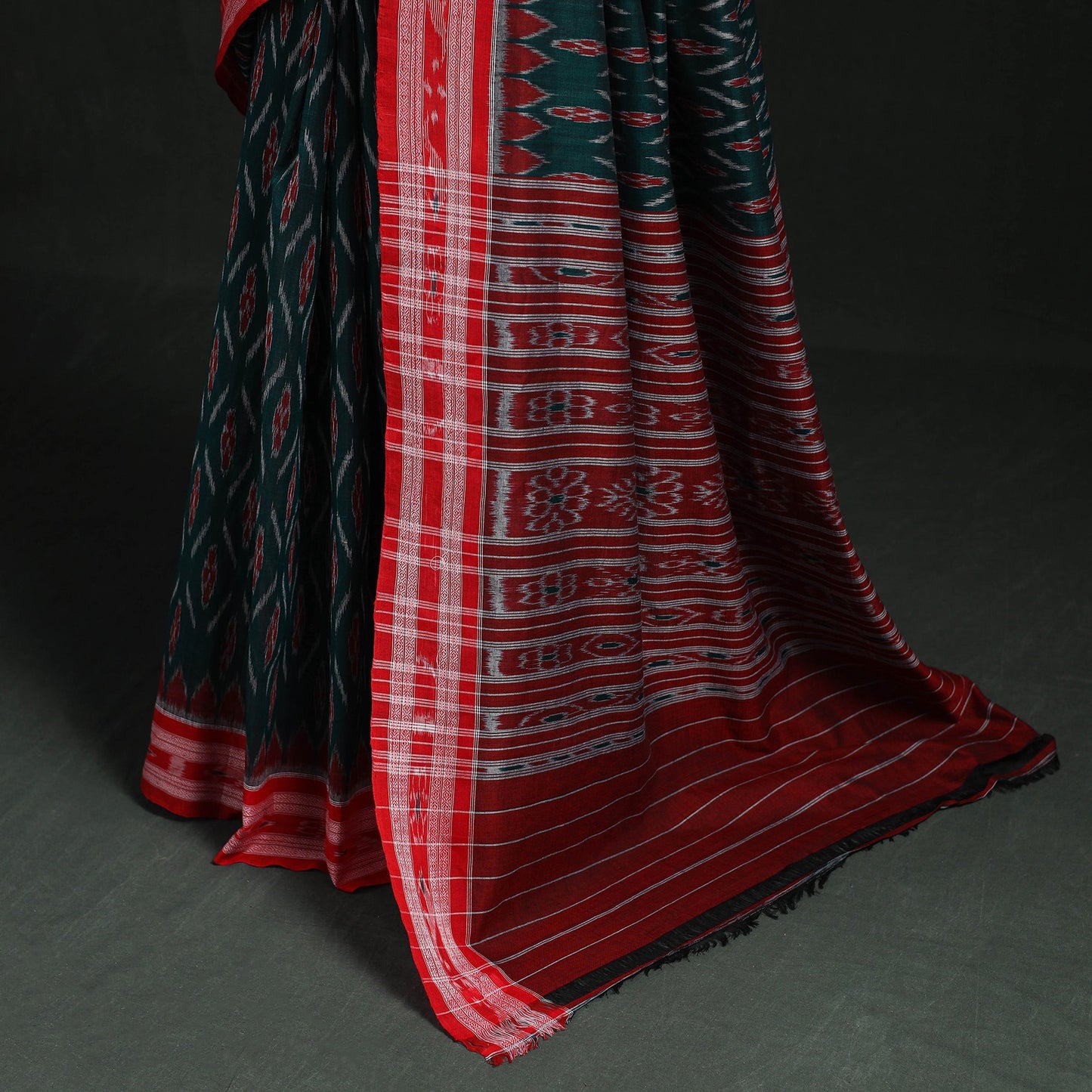 Ikat handloom cotton sambalpuri saree 22 - handcrafted