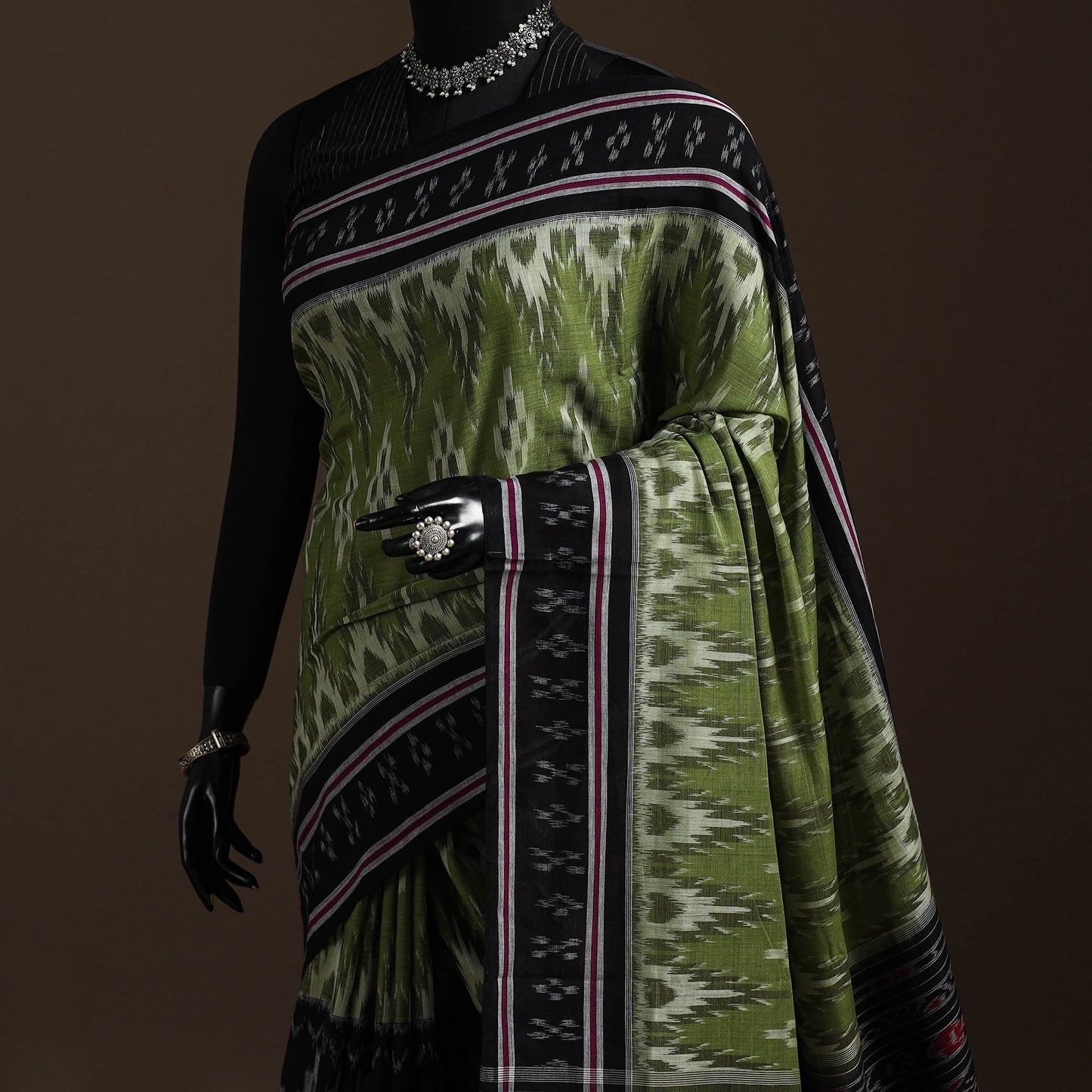 Ikat handloom cotton sambalpuri saree 23 - handcrafted