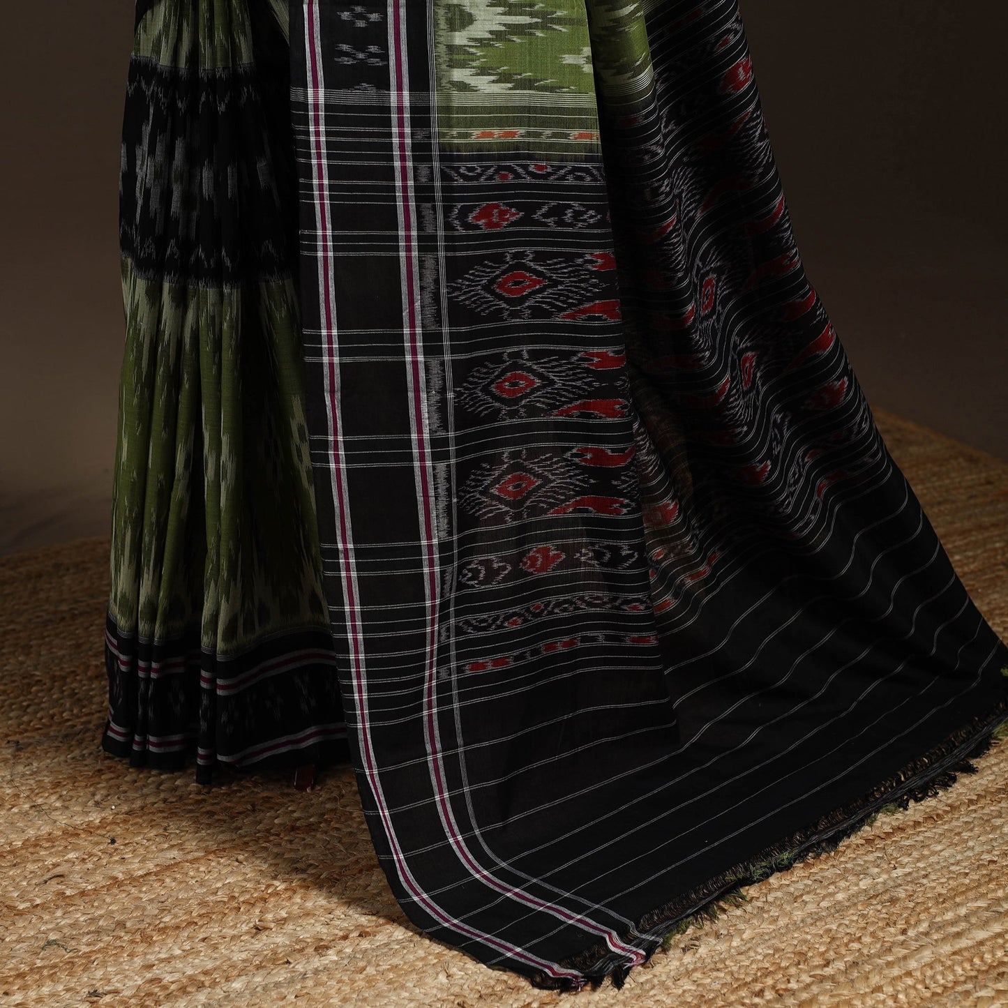 Ikat handloom cotton sambalpuri saree 23 - handcrafted