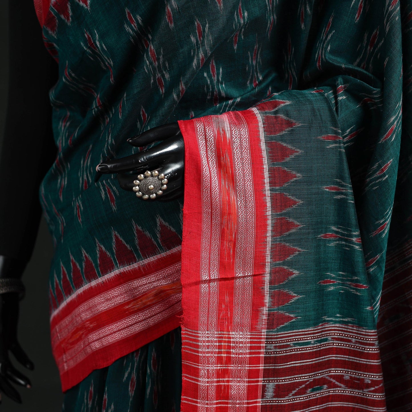 Ikat handloom cotton sambalpuri saree 31 - handcrafted