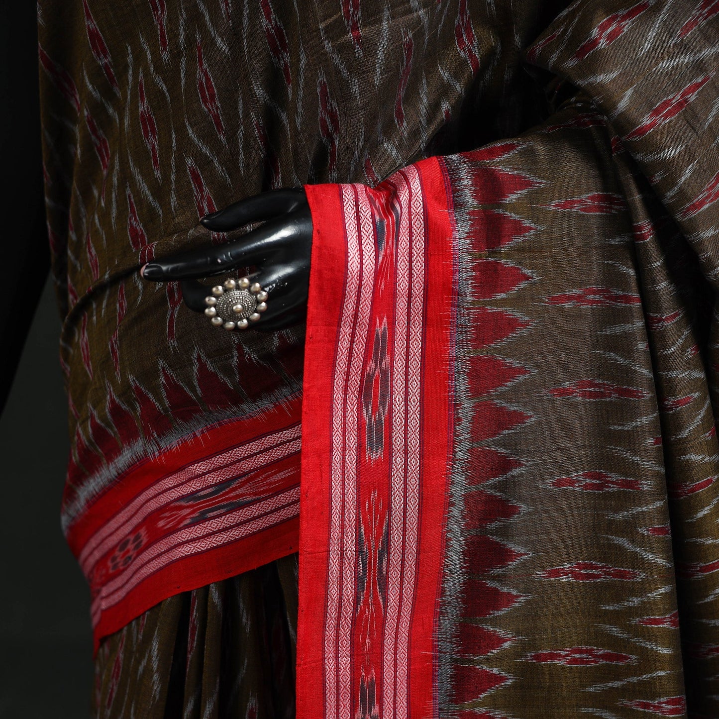 Ikat handloom cotton sambalpuri saree 32 - handcrafted