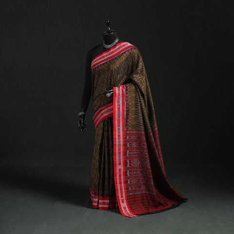 Ikat handloom cotton sambalpuri saree 32 - handcrafted