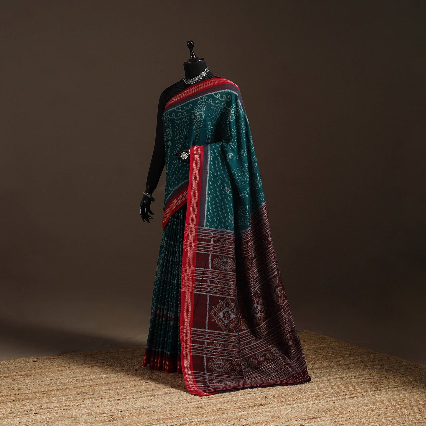 Ikat handloom cotton sambalpuri saree 33 - handcrafted