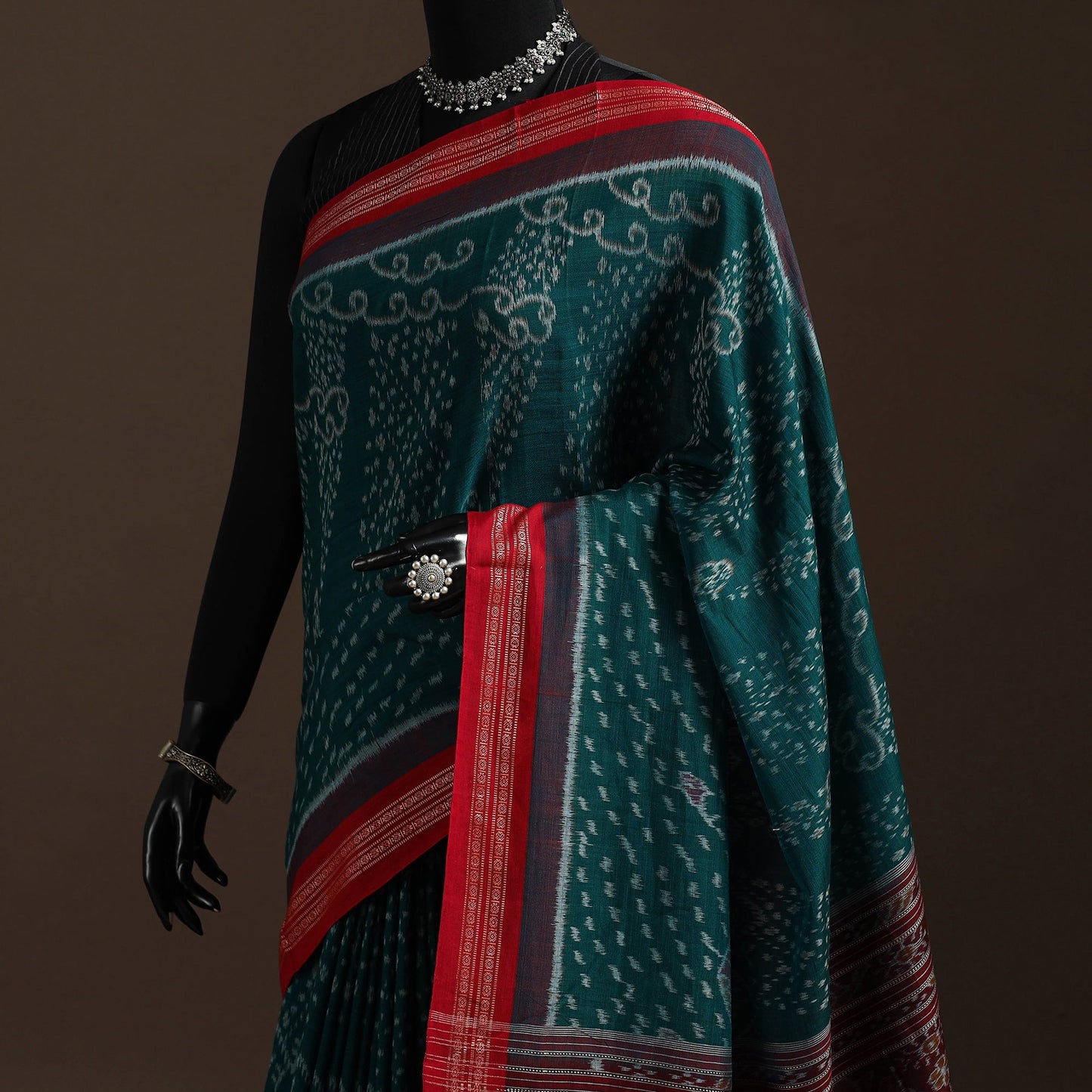 Ikat handloom cotton sambalpuri saree 33 - handcrafted