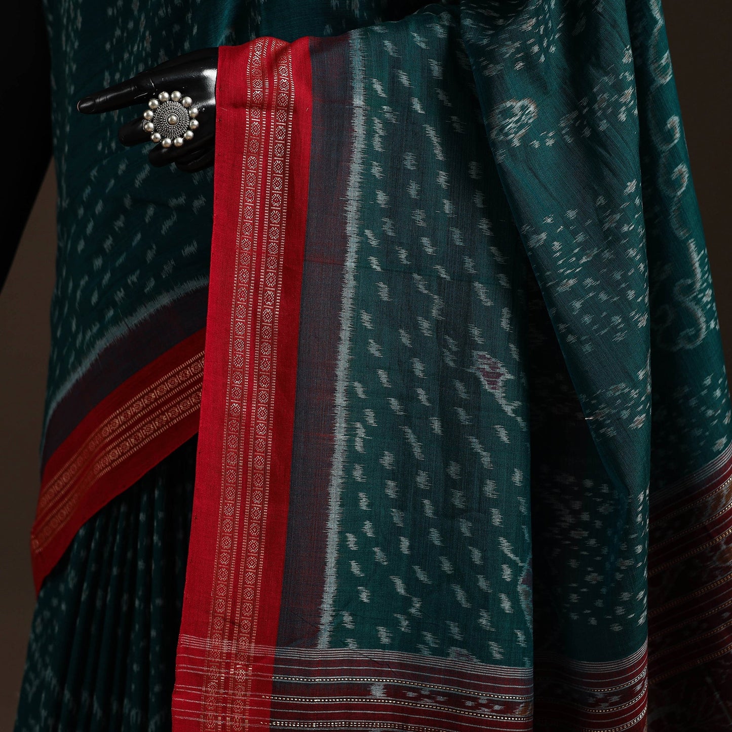 Ikat handloom cotton sambalpuri saree 33 - handcrafted