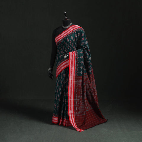 Ikat handloom cotton sambalpuri saree 35 - handcrafted