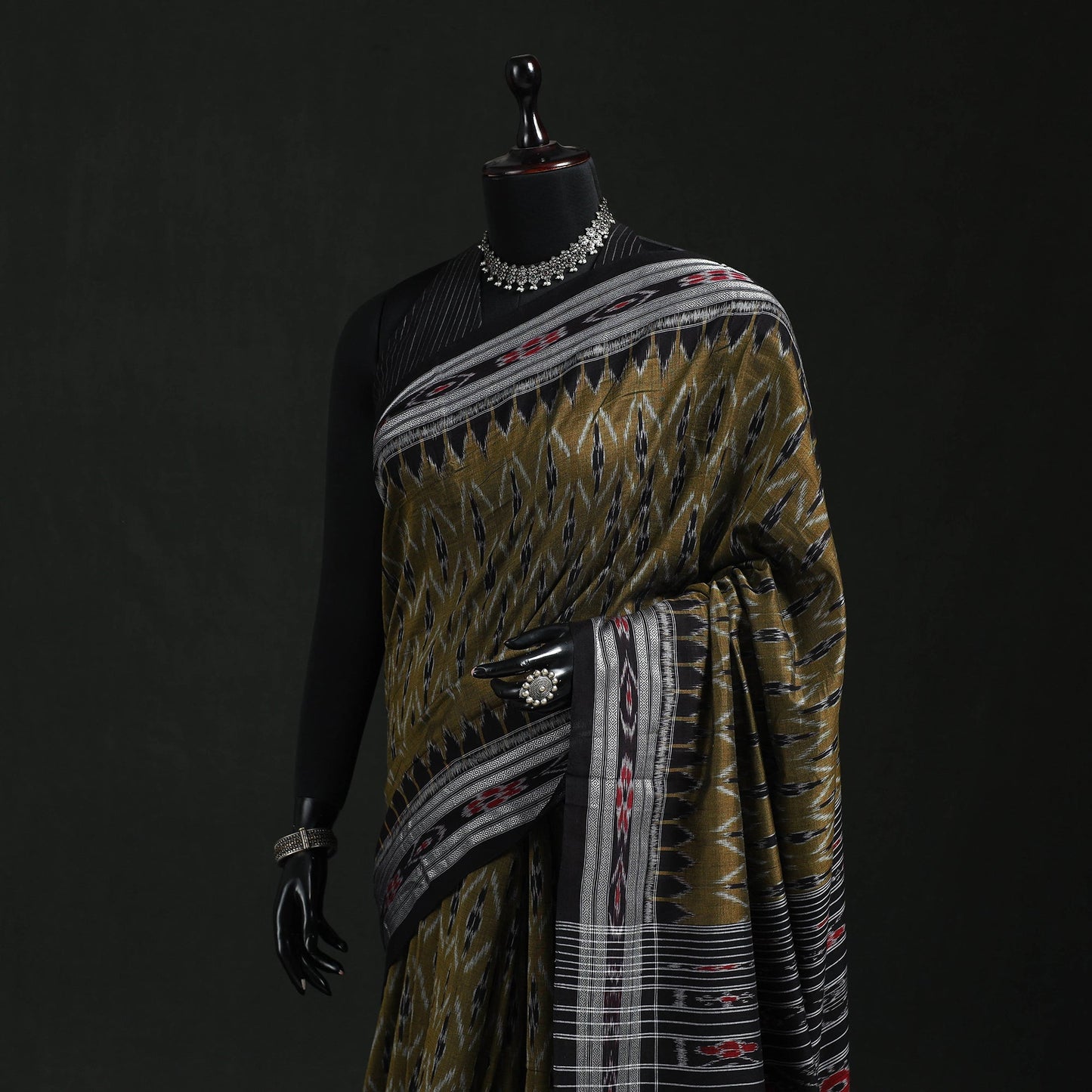 Ikat handloom cotton sambalpuri saree 36 - handcrafted