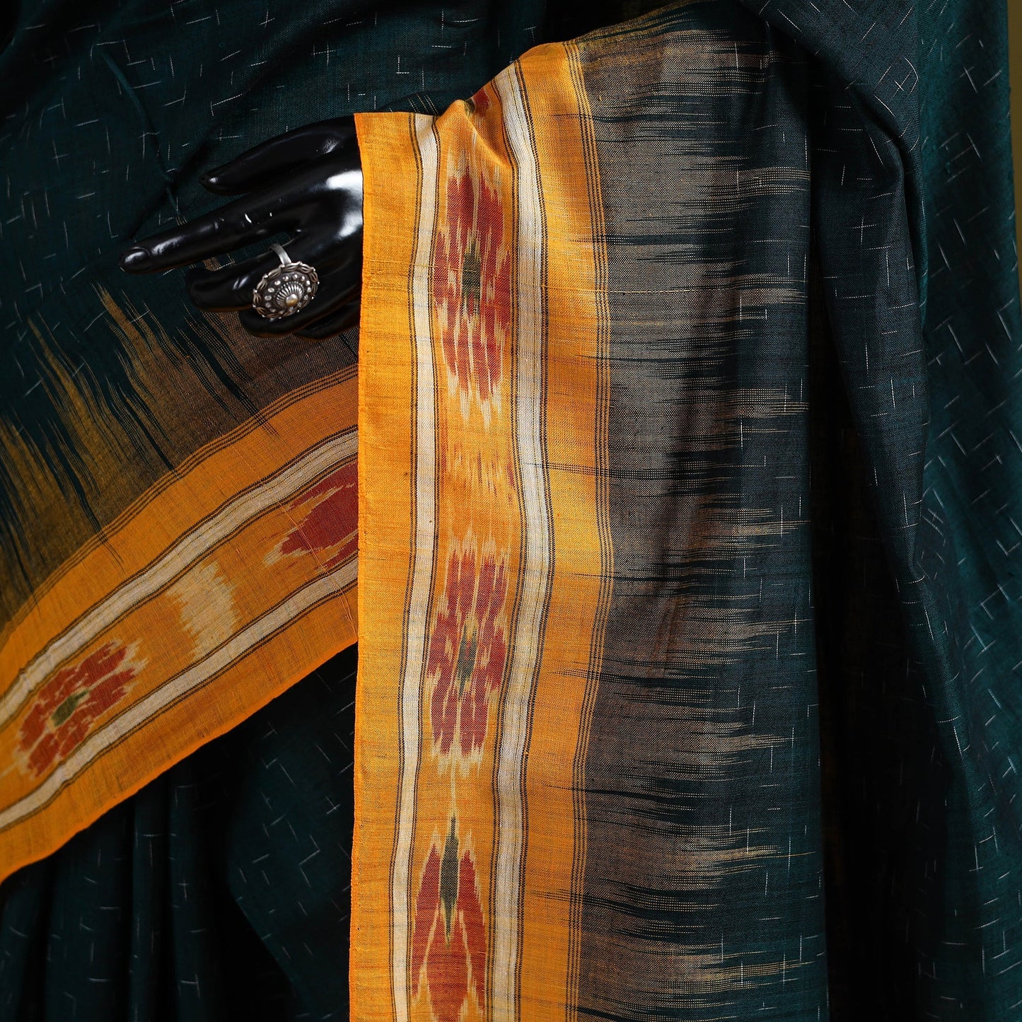 Ikat handloom pure cotton sambalpuri saree 05 - handcrafted