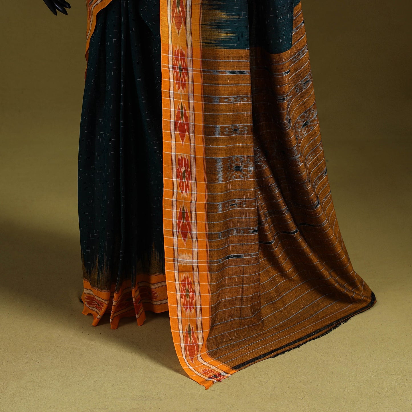 Ikat handloom pure cotton sambalpuri saree 05 - handcrafted