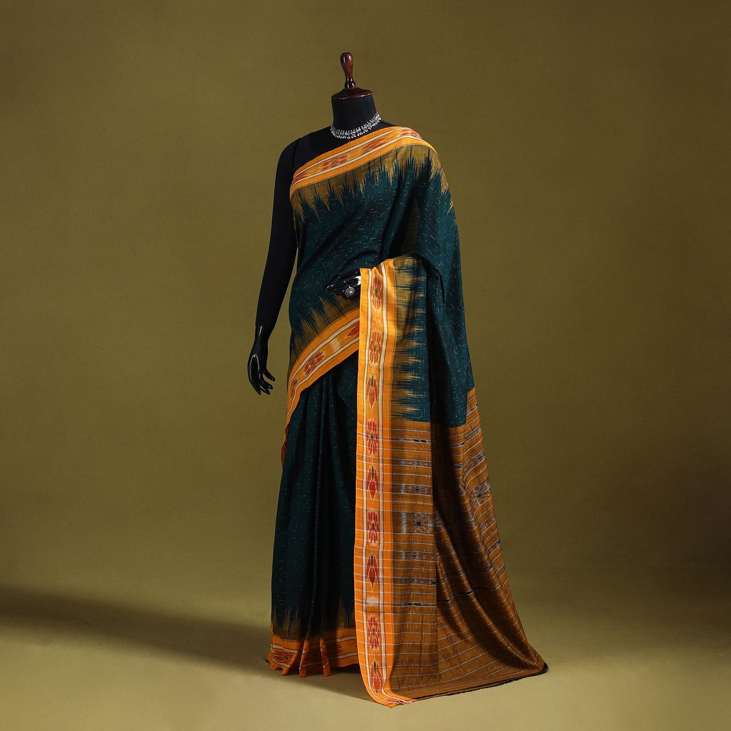 Ikat handloom pure cotton sambalpuri saree 05 - handcrafted