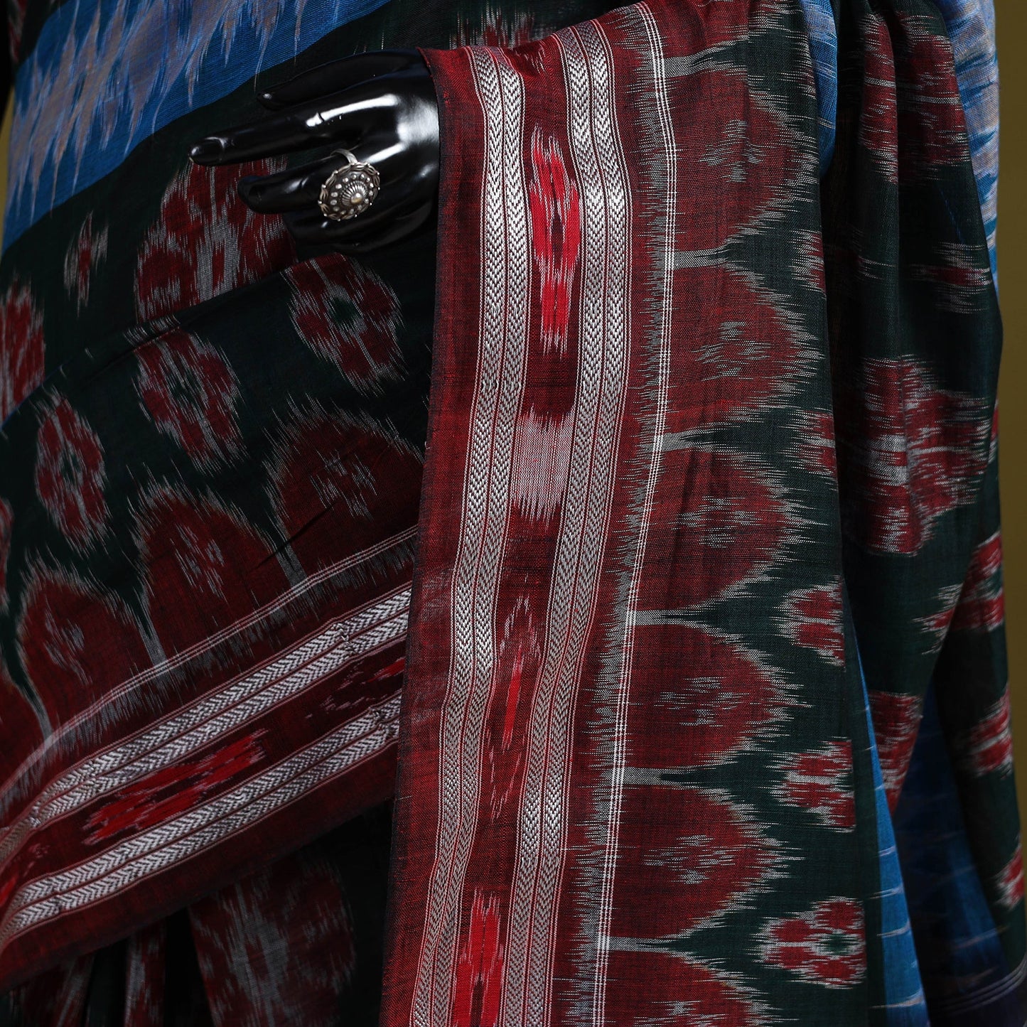 Ikat handloom pure cotton sambalpuri saree 06 - handcrafted