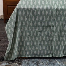 Green - ikat with modal silk patch cotton bedsheet set 30