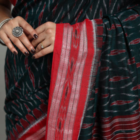 Green - ikat weave handloom cotton sambalpuri saree 17