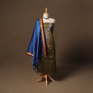 Ilkal kasuti embroidery khun silk 2pc unstitched dress