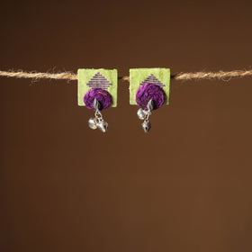 Green Nikhat Thread Work GS Fabart Earrings 