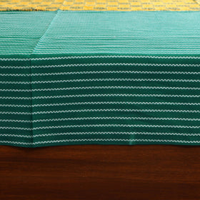 Green Jacquard with Ajrakh Modal Silk Patch Cotton Bedsheet Set