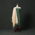 Jacquard cotton 2pc unstitched dress material with earrings