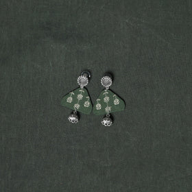 Jacquard cotton 2pc unstitched dress material with earrings