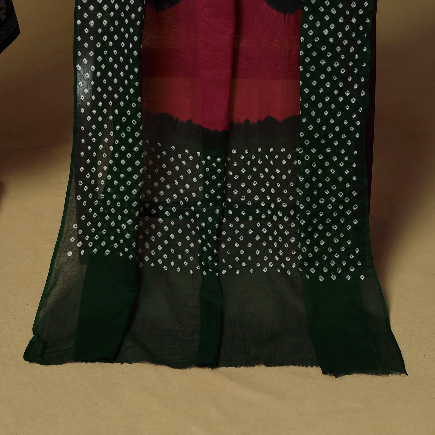 Green - Jacquard Cotton 2pc Unstitched Dress Material with Earrings 09