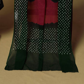 Green - Jacquard Cotton 2pc Unstitched Dress Material with Earrings 09