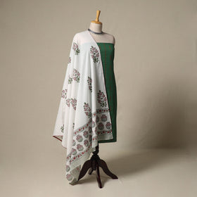 Jacquard cotton 2pc unstitched dress material with earrings