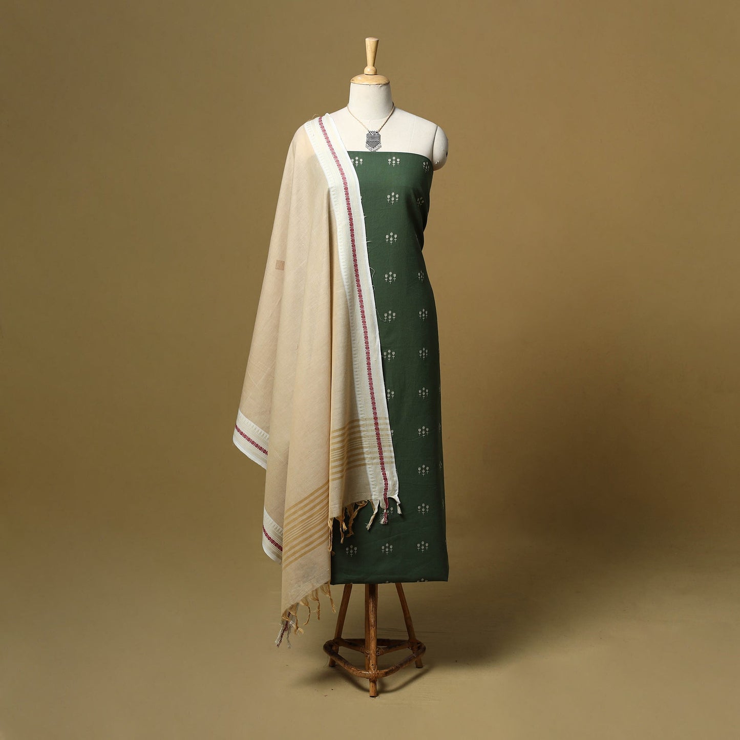 Jacquard cotton 2pc unstitched dress material